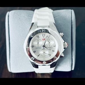 Michele White Jelly Bean Watch with Analog Display